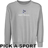 McNeese State Cowboys Youth Ash Custom Sport Logo Applique Crew Neck Fleece Sweatshirt (Large)