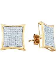 10KT White Gold 0.50 CTW Diamond Micro Pave Earrings
