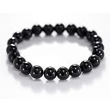 Black Obsidian 8mm Round Beads Stretch Bracelet - 7 Inches