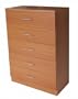 Cherry 5 Drawer Chest W30.5"xD16.5"xH43.5" On Pre assembled Metal Glides
