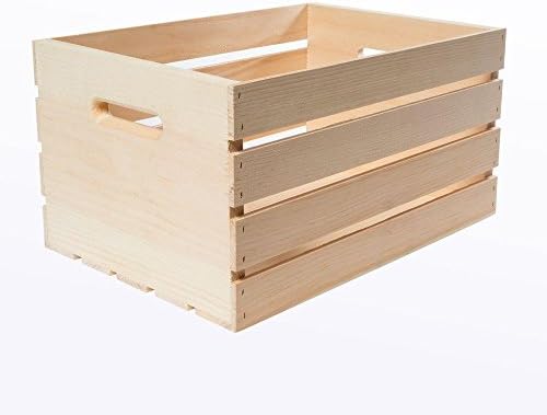 Crates and Pallet Large Unfinished Wood Crate, 18 in. x 12.5 in. x 9.5 in.
