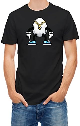 Tshirt Surreal cartoon egg with hands and feet Black XL