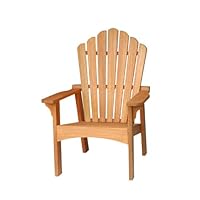 LuuNguyen - Modern Outdoor Hardwood Adirondack Chair (Adult Size, Natural Wood Finish)