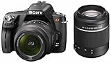 Sony DSLR-A390Y SLR-Digitalkamera (14,9 Megapixel, 6,9 cm (2,7 Zoll) Display) Double Zoom Kit inkl. DT 18-55 mm SAM und DT 55-200 mm SAM Objektiv schwarz
