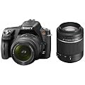 Sony DSLR-A390Y SLR-Digitalkamera (14,9 Megapixel, 6,9 cm (2,7 Zoll) Display) Double Zoom Kit inkl. DT 18-55 mm SAM und DT 55-200 mm SAM Objektiv schwarz