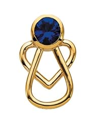 CleverEves 14K Yellow Gold 17.00X11.00 August With Me Always Angel Heart Pin