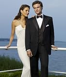Perry Ellis Two Button Notch Lapel Super 100's Tuxedo Jacket and Pants