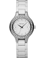 DKNY White Dial White Ceramic Ladies Watch NY4982