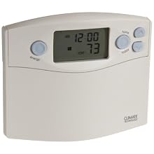 Supco 43355 Programmable Wall Thermostat with Blue Night Light, 45 to 95 Degree F, 20-30 VAC
