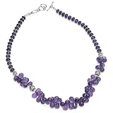 Silver Indian Necklace Chains Amethyst Gemstone 19 inches