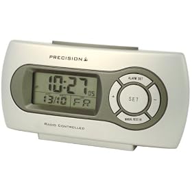 Precision MSF Radio Controlled Alarm Clock, Silver/Graphite