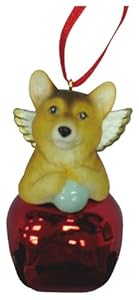 #!Cheap Cute Christmas Holiday Welsh Corgi Dog Red Ornament Bell Figurine