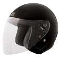 Fuel Gloss Black Small Vented Open Face Helmet with Shield