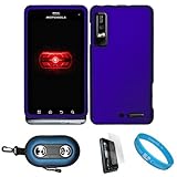 Magic Blue 2 Piece Protective Snap-On Hard Case Cover for Motorola Droid 3  ....