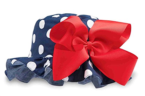 Mud Pie Baby Girl Polka Dot Sun Hat With Hair Bow