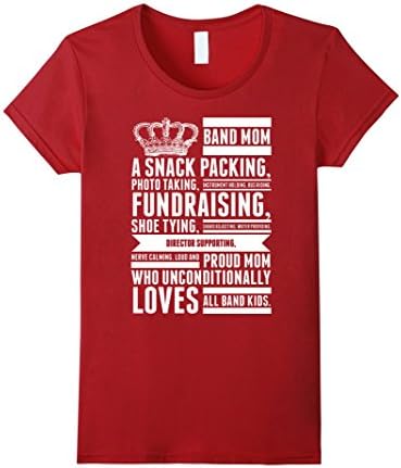 Women's Band Mom T Shirt/ Funny Shirt Small Cranberry