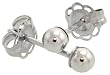 10k White Gold 3mm Ball Stud Earrings