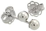 10k White Gold 3mm Ball Stud Earrings