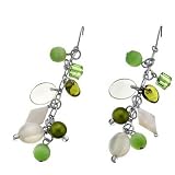 Oliver Weber 8571 214 Rhodium Swarovski Crystal Green Earrings