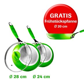 Biolux Kerama 5tlg. Pfannenset - die ORIGINAL Keramik-Pfannen mit Lotus Effekt aus der TV WERBUNG