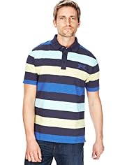 Blue Harbour Slim Fit Pure Cotton Block Striped Polo Shirt