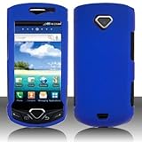 Blue Hard Plastic Rubberized Case Cover for Samsung i100 Gem