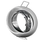 Produkt-Bild: Metall Einbaustrahler Rahmen rund schwenkbar Spot GU10 LED Halogen Chrom geb&uuml;rstet