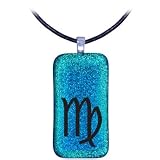 VIRGO Zodiac - Dichroic Glass Pendant Charm with .925 bail