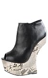Asassyn Heel Less Sculpted Booties BLACK SNAKE