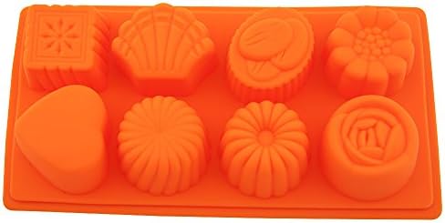 Silicone Bake Mold for Cake&cookie, Jelly&chocolate Mold, 8 Flower-shaped Cavity, Non-stick, Food Grade Silicone.