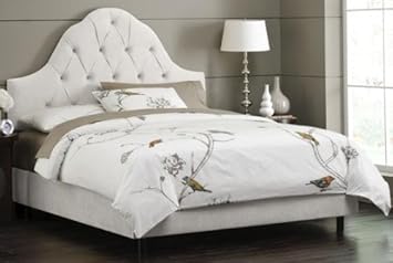 Tufted Arch Custom Upholstered Bed, FULL, VELVET WHITE,Home Decorators Collection,0847710580