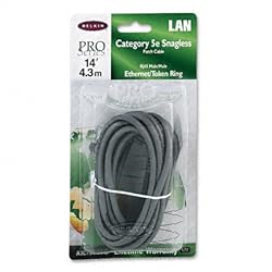 Cat 5E Snagless Ethernet Cable, 14', Yellow (BLKA3L79114YLS) Category: Cable Management Supplies