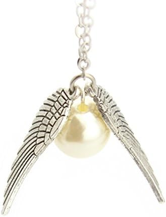 Harry Potter Golden Snitch Pendant Necklace Wings Chain Gift (18 Inches) (A Style Necklace)