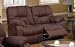 CHOCOLATE BROWN MICROFIBER MOTION RECLINER LOVESEAT BY POUNDEX
