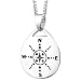 Sterling Silver "Those Who Wander Are Not Necessarily Lost" Reversible Pendant, 18"
