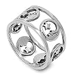 Sterling Silver Ring - Moon - Band Width: 12mm - Size: 4-10