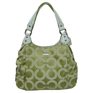 Coach Madison Op Art Maggie White Khaki Purse