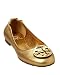 Tory Burch 'Reva' Metallic Leather Ballet Flat in Pewter or Gold (6.5 (US), Gold)
