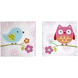 Nojo Love Birds 2 Piece Canvas Wall Decor