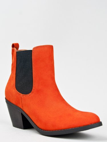 Qupid MUSE-63 Basic Pull On Stacked Heel Ankle Boot Bootie