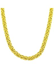 18 Karat Yellow Gold over Sterling Silver Byzantine Necklace (18 Inch)