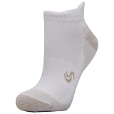 Aetrex Copper Sole Sports Sock - White, UK 7.5 to 11, low cut