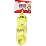 KONG Air Dog Squeakair Tennis Balls Dog Toy, Medium, Yellow, 3-Pack