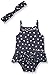 Calvin Klein Baby-Girls Printed Knit Denim Sunsuit with Headband