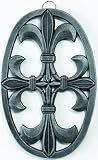 Old Dutch Fleur de Lis Oval Antique Pewter Trivet 152AP