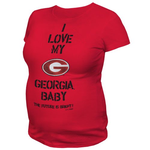 NCAA Georgia Bulldogs T.Fisher I Love My Baby Maternity Tee Shirt