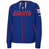 Reebok New York Giants Ladies Royal Blue Dazzle Trim Full Zip Hoody Sweatshirt