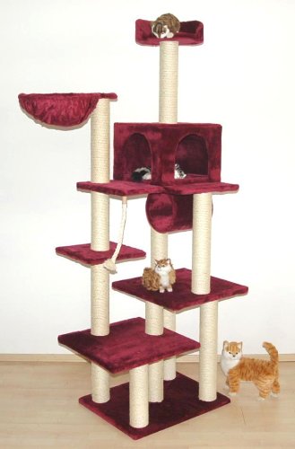 cat tree FELIX 74'' in dark red #0775-30