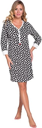 Italian Fashion IF Womens Night Dress Amor 0111 Black L