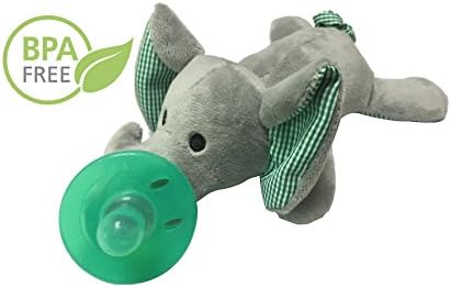 #1 Elephant Pacifier - Toxic-Free Baby Soothie Pacifier - with a Baby Animal Plush Pacifier - for Your Infants Comfort - the Most Preferred Baby Plush Pacifier - Elephant Infant Pacifier